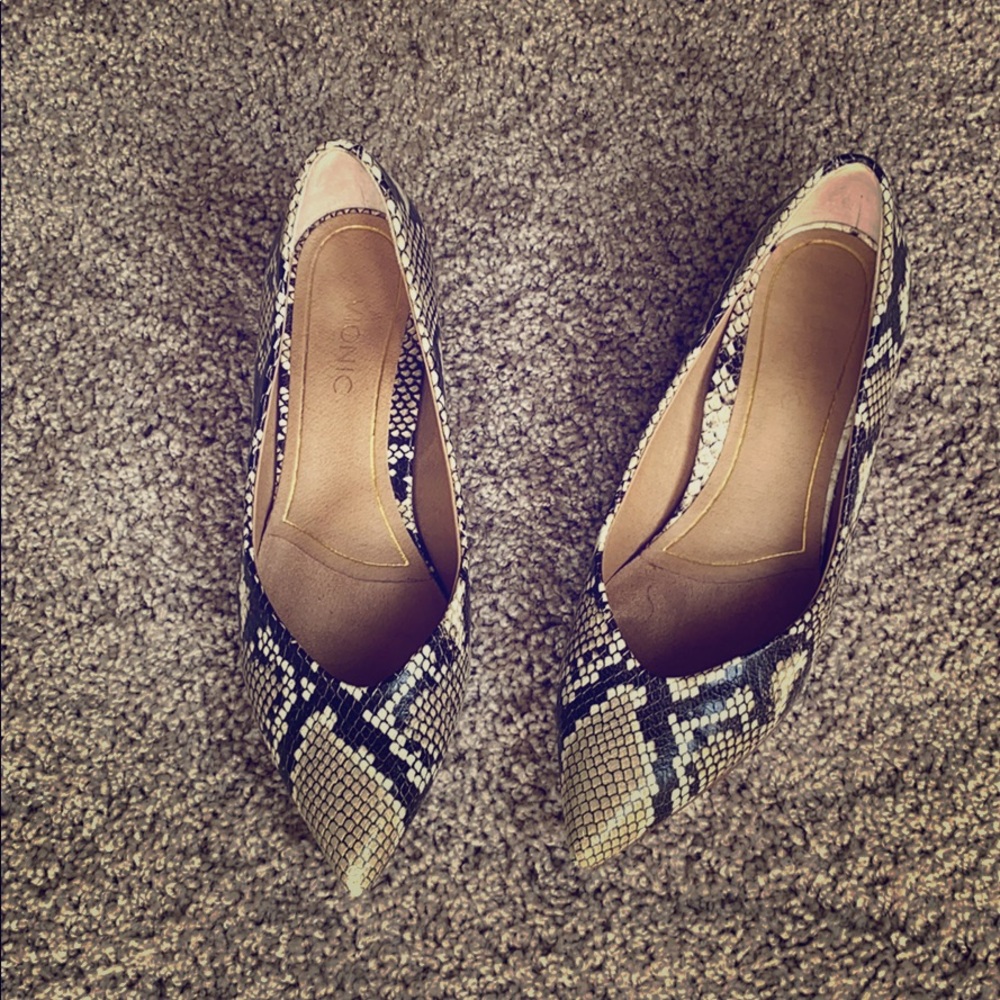 Snake skin mini-heels